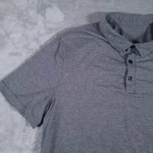 Lululemon Polo Shirt Mens‎ Extra Large Heather Gray Golf Performance Grey Flaws